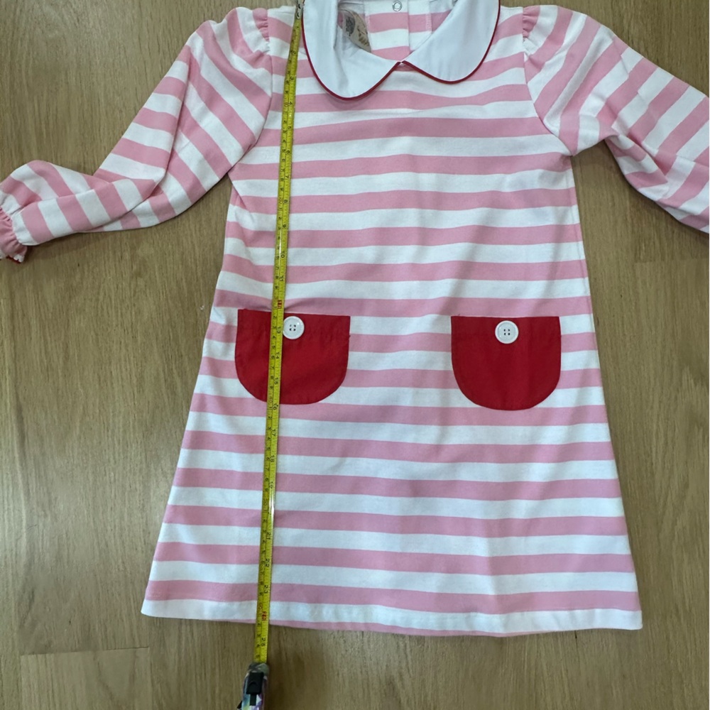 TBBC Pink Striped Kids Dress Size 7 - Picture 5 of 13